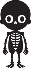 Dynamic Skeletal Mascot Vector Bird Energetic Skeleton Friend Black Design