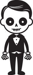 Playful Skeletal Design Black Logo Charming Bone Mascot Cute Vector