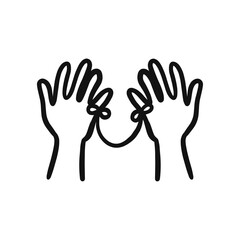 hands of the person Red String Of Fate Minimalist Line