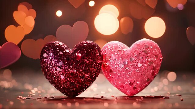 two heart love for valentine celebration