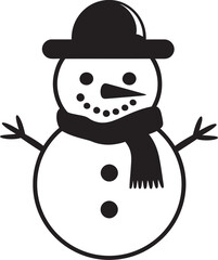 Smiling Snow Sculpture Black Icon Snowy Happiness Cute Vector Icon