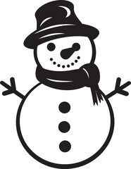Frosty Whimsy Black Snowman Design Snowflake Smiles Cute Vector Icon