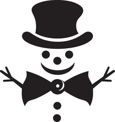 Snowflake Cuteness Black Logo Design Playful Snowy Pal Cute Vector Icon