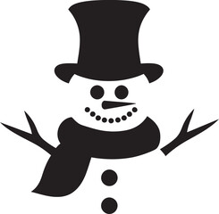 Adorable Snowy Serenade Black Vector Cheerful Frosty Flakes Cute Logo