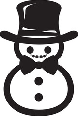 Adorable Snowy Embrace Black Vector Cheerful Frosty Whimsy Cute Icon