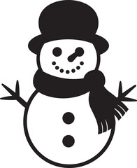 Playful Snowy Delight Black Design Charming Snowman Joy Cute Logo