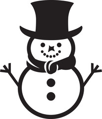 Frosty Flakes of Fun Cute Vector Snowflake Serenade Black Snowman