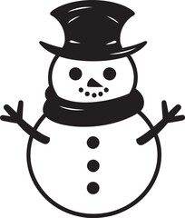 Adorable Snowy Embrace Cute Logo Cheerful Frosty Fun Black Icon Design