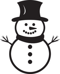 Cheerful Frosty Fun Black Icon Design Snowy Whimsy Cute Vector Icon