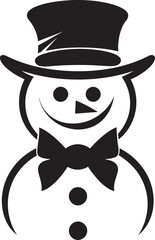Cheerful Frosty Whimsy Cute Icon Snowy Whimsical Charm Black Logo Icon