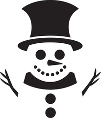 Snowy Whimsy Cute Vector Icon Frosty Flakes of Joy Black Logo