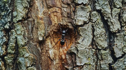 Enlarged details of an ant