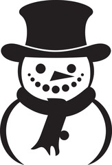 Whimsical Snowman Joy Cute Icon Frosty Flurries Black Snowman Logo