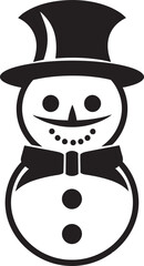 Cheerful Snowy Sculpture Cute Icon Snowy Whimsical Wonder Black Vector