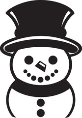 Snowflake Serenade Cute Logo Design Playful Snowy Delight Black Snowman