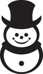 Charming Snowman Joy Cute Vector Icon Adorable Snowy Embrace Black Logo Icon