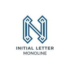 Initial Letter D Blue Colour Mark Creative  Logo