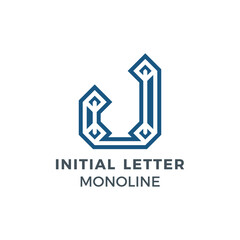 Initial Letter D Blue Colour Mark Creative  Logo