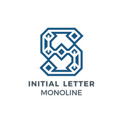 Fototapeta premium Initial Letter D Blue Colour Mark Creative Logo
