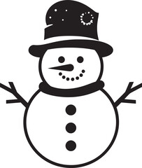 Adorable Snowy Embrace Black Logo Icon Cheerful Frosty Fun Cute Vector Design