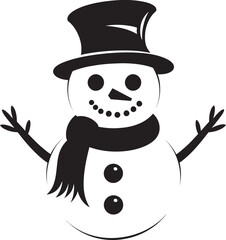 Snowy Whimsical Fun Cute Icon Design Frosty Flakes of Joy Black Logo Icon