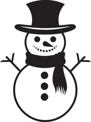 Cheerful Frosty Fun Cute Logo Icon Snowy Whimsical Charm Black Vector Design