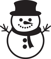 Frosty Flakes of Joy Black Design Snowflake Serenade Cute Snowman Design