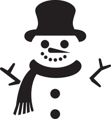 Charming Snowman Wonder Cute Icon Design Adorable Snowy Whimsy Black Logo