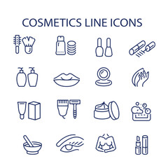 Set of Cosmetics Related Vector Line Icons , cosmetic line icon vector design