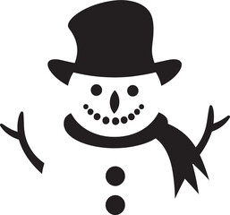 Snowman Sparkle Black Vector Design Snowflake Delight Cute Black Icon