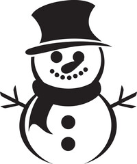 Winter Whimsy World Cute Snowman Adorable Snowflake Joy Black Icon