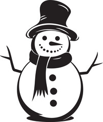 Charming Snowy Companion Black Logo Winter Whimsy World Cute Snowman