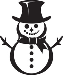 Adorable Snowflake Friend Black Logo Cheerful Snowman Delight Cute Icon