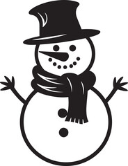 Icy Snowman Serenity Cute Logo Snowman Serenade Black Logo Design