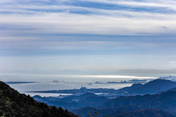 山の上から見る北九州市の景色