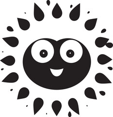 Radiant Pathogen Joy Black Logo Design Chirpy Viral Embrace Cute Logo