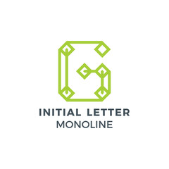 Initial Letter D Green Colour Mark Creative  Logo
