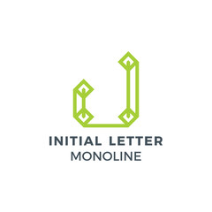 Initial Letter D Green Colour Mark Creative  Logo