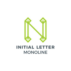 Initial Letter D Green Colour Mark Creative  Logo