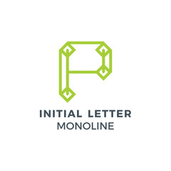 Fototapeta premium Initial Letter D Green Colour Mark Creative Logo