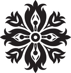 Timeless Ornamentation Vector Emblem Refined Symmetry Black Icon Design