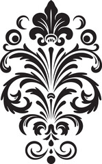 Graceful Patterns Black Vector Logo Detailed Sophistication Ornament Icon