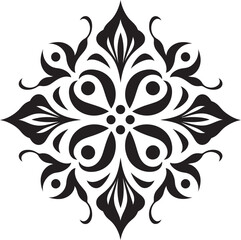 Graceful Twists Black Ornament Design Artistic Elegance Vector Logo Icon