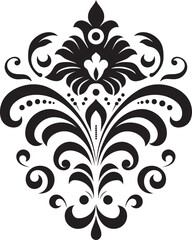 Chic Ornamentation Black Logo Icon Elegant Spirals Decorative Vector Icon