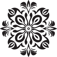 Minimalistic Detail Black Ornament Icon Refined Elegance Vector Emblem Design