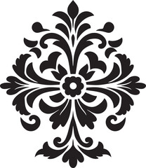 Detailed Symmetry Black Icon Emblem Stylish Decorum Vector Ornament Design