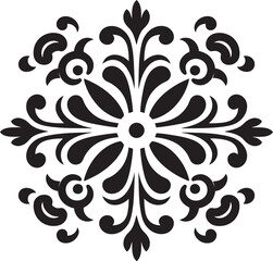Fototapeta na wymiar Chic Swirls Black Logo Element Elegant Adornments Decorative Icon