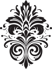 Chic Elegance Decorative Element Intricate Symmetry Black Vector Icon