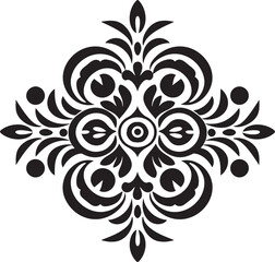 Graceful Scrolls Decorative Vector Design Detailed Artistry Black Icon Emblem