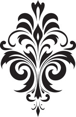 Stylish Elegance Decorative Icon Design Chic Scrollwork Vector Black Emblem